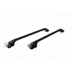 Coppia barre portatutto telescopiche Modula Ovalbar alluminio nero, per barre longitudinali, serrature incluse, sezione 45×25 mm