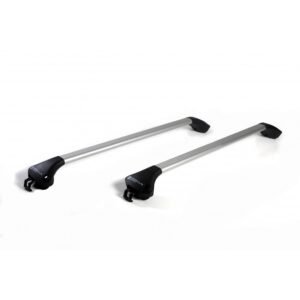 Coppia barre portatutto telescopiche Modula Ovalbar alluminio, per profili integrati, serrature incluse, sezione 45×25 mm